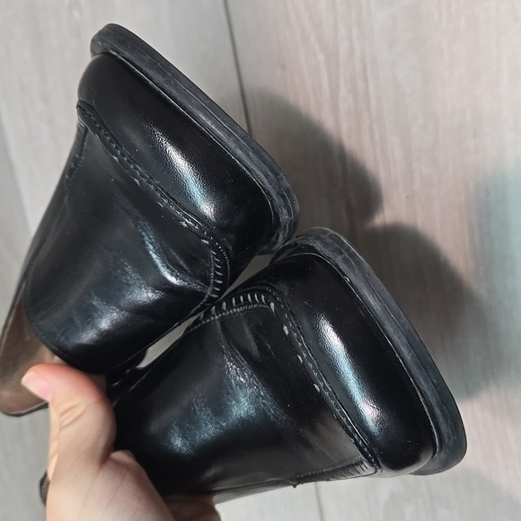 Vintage Nine West Kinetic Leather Y2k Women's Loafers Square Toe Heel Shoes 7.5M - Picture 5 of 12